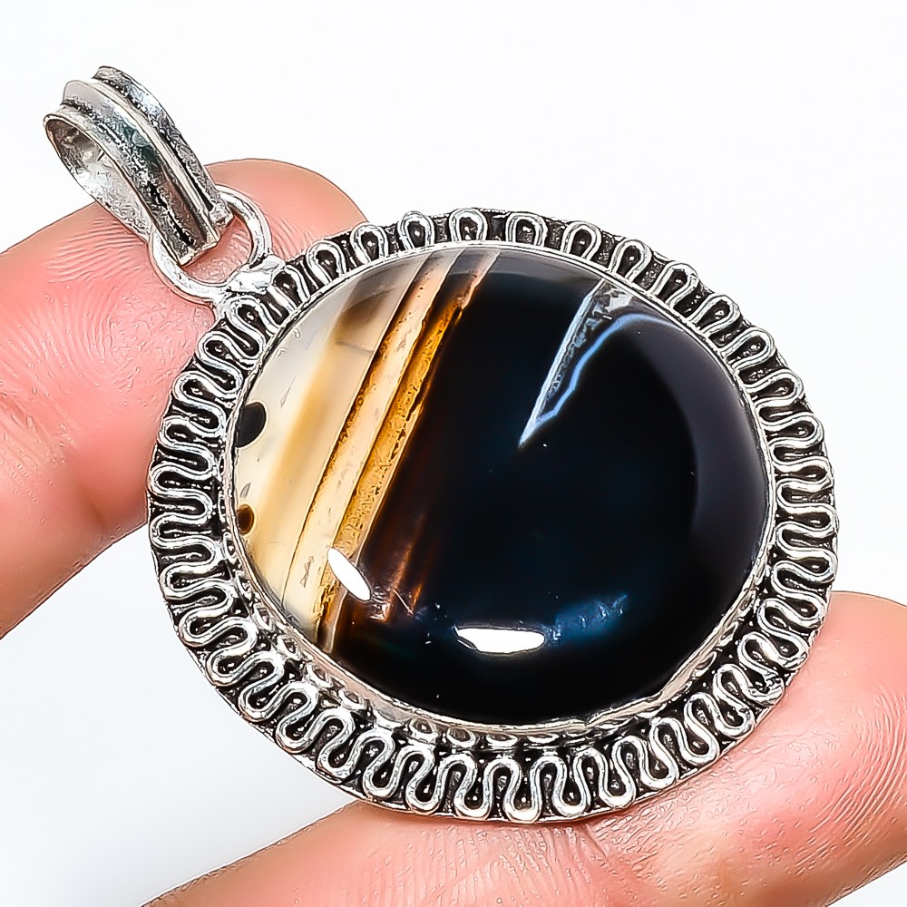 Sard Onyx – India 925 Sterling Silver Pendant 2.34″ P51 Valentin’s Day Gift
