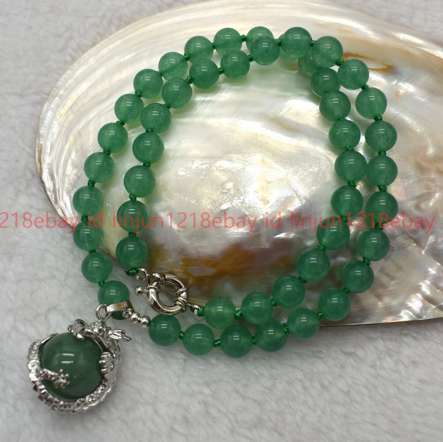 Natural 6/8/10mm Green Aventurine Round Gemstone Beaded Pendant Necklace 16-32in