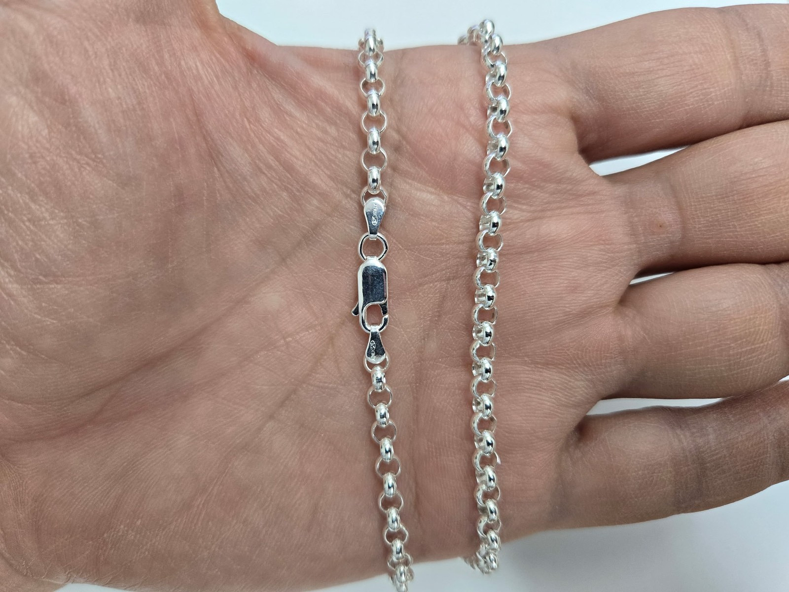 925 Sterling Silver Medium Thick Italian Rolo Chain Necklace 4mm 7″ to 30″