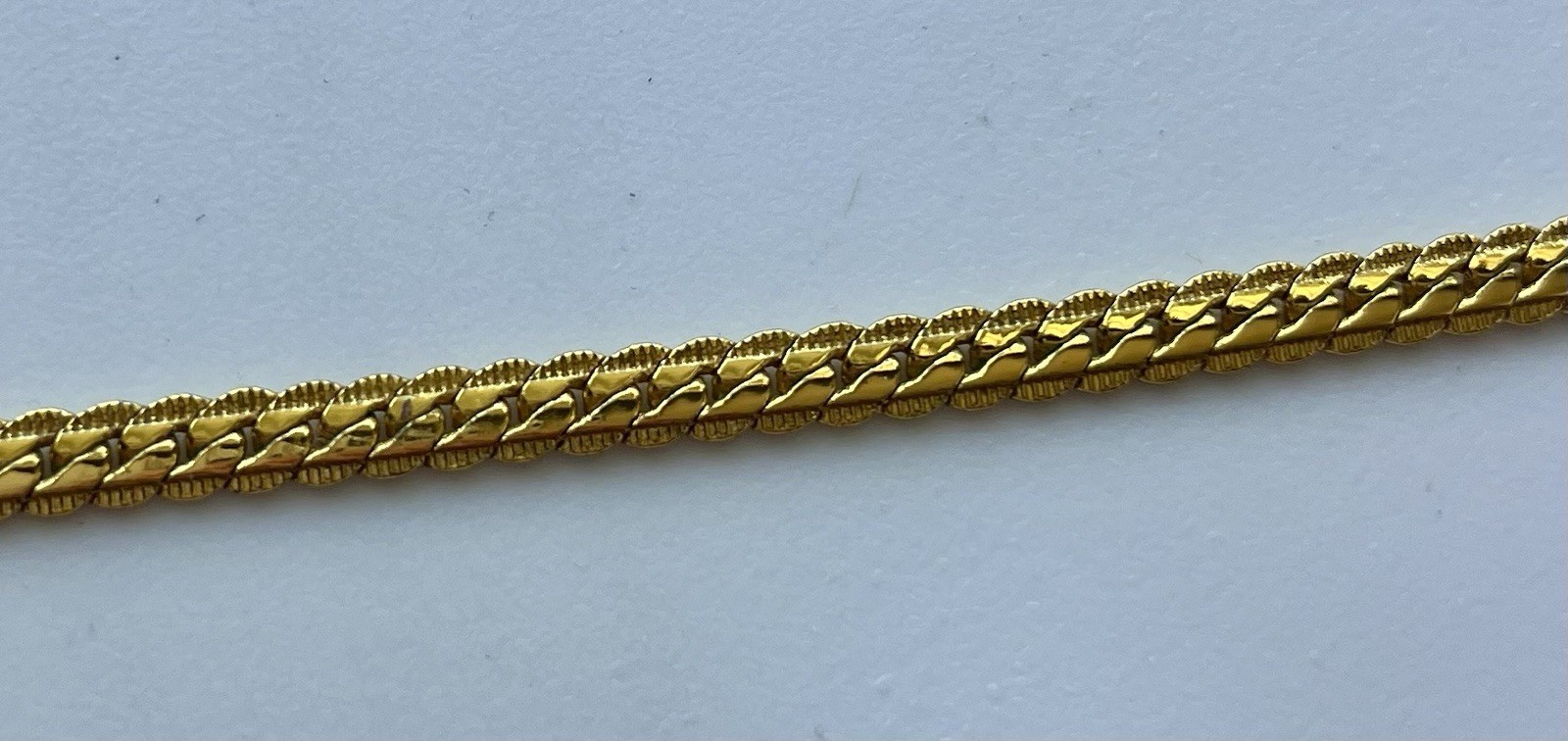 18k Yellow Gold Plated over Silver Curb Link Chain Necklace, 18 inch (45 cm)