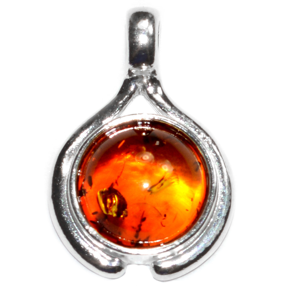 1.2g Authentic Baltic Amber 925 Sterling Silver Pendant Jewelry N-A1892