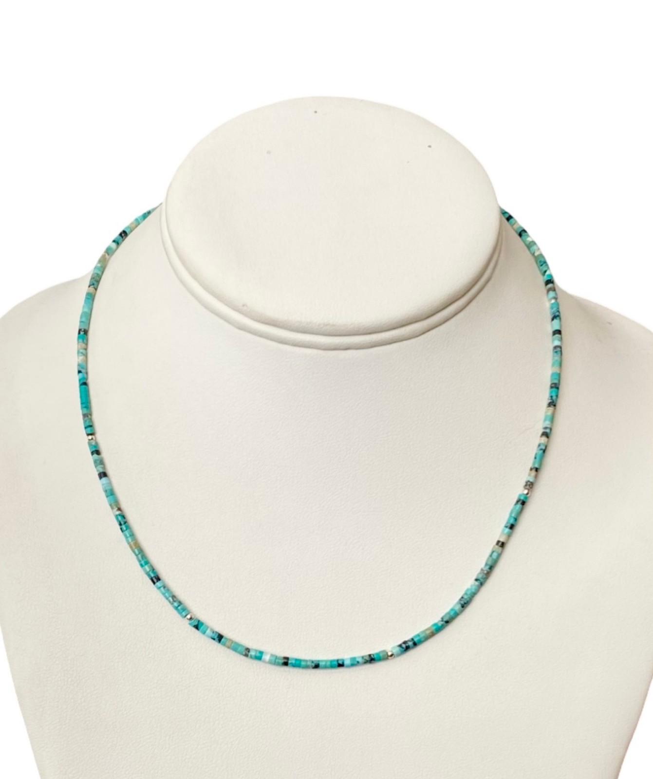 Genuine Green Turquoise 925 Silver Necklace Jewelry Women Handmade USA SELLER
