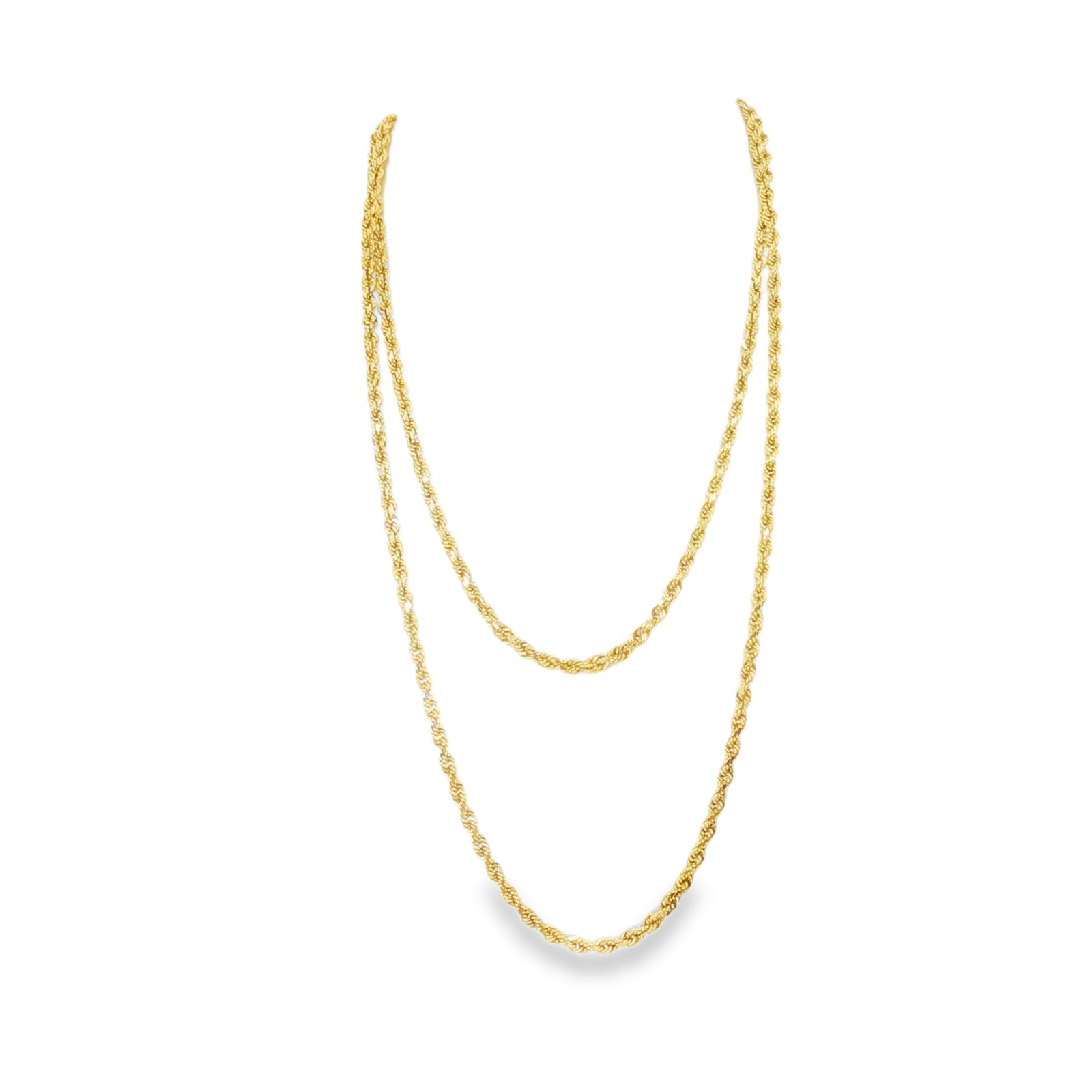 Vintage 13KY 30″ High Polish Rope Chain w/ Milano Style Links