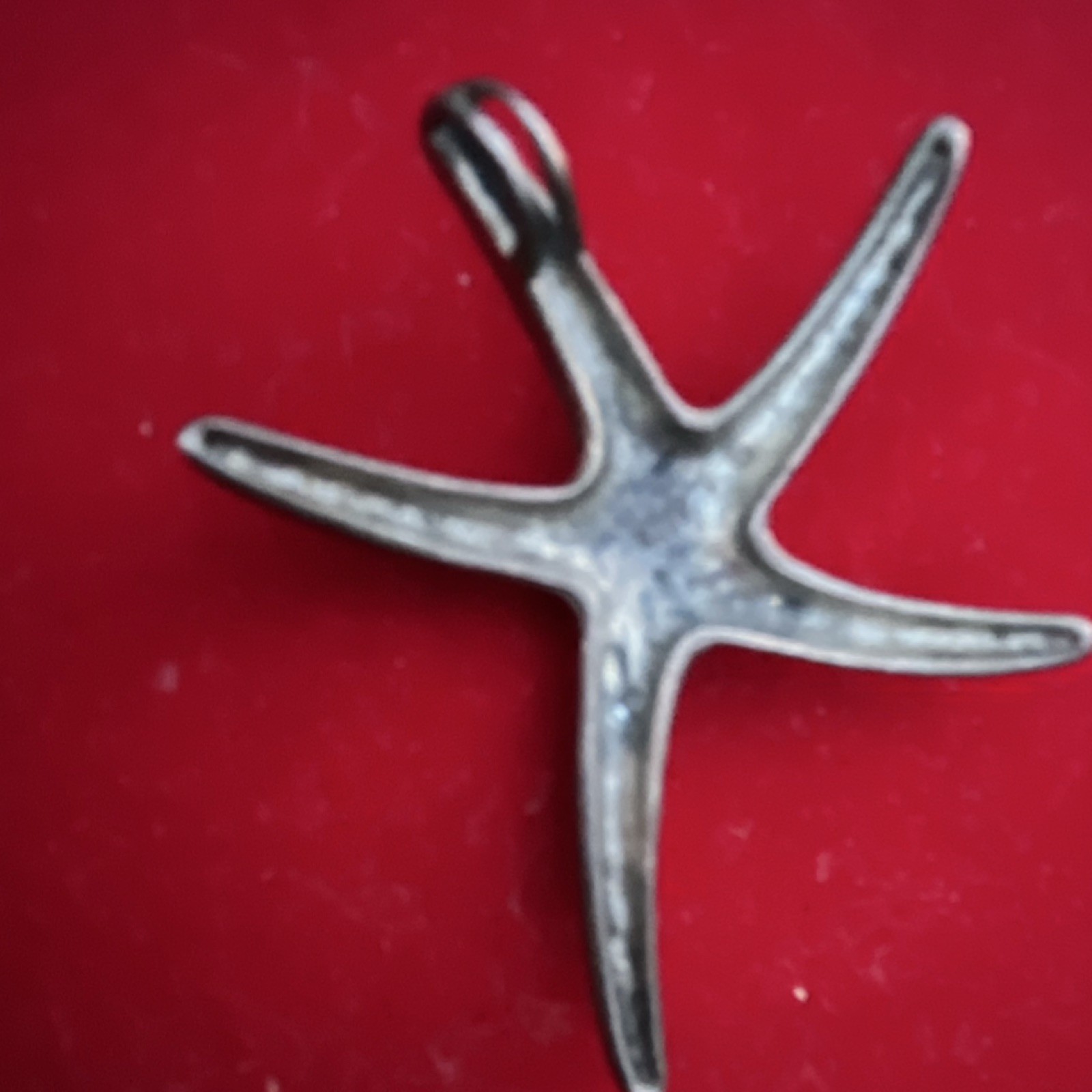Starfish Shaped Pendant Charm Silver Tone Metal No Stone Sea Life Theme Jewelry