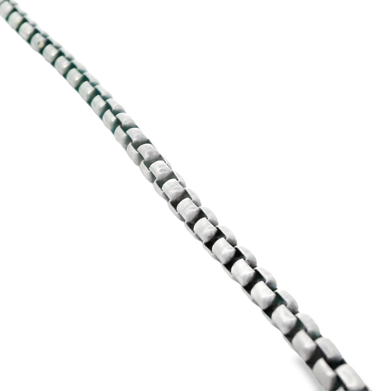 David Yurman Sterling Silver Rounded Box Chain Choker Necklace