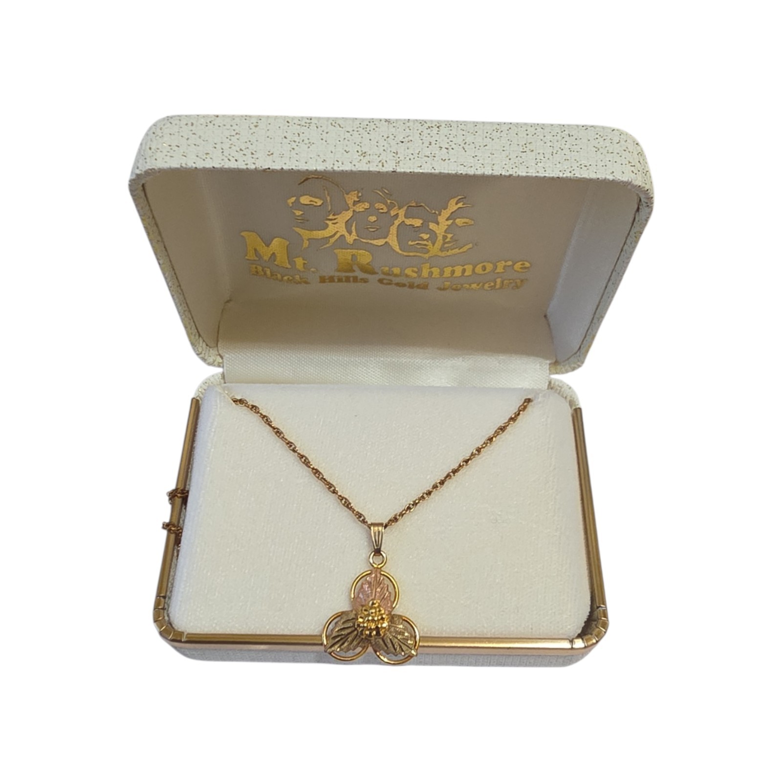 Multi-Tone Gold 3 Leaves Pendant Necklace 1/20 GF