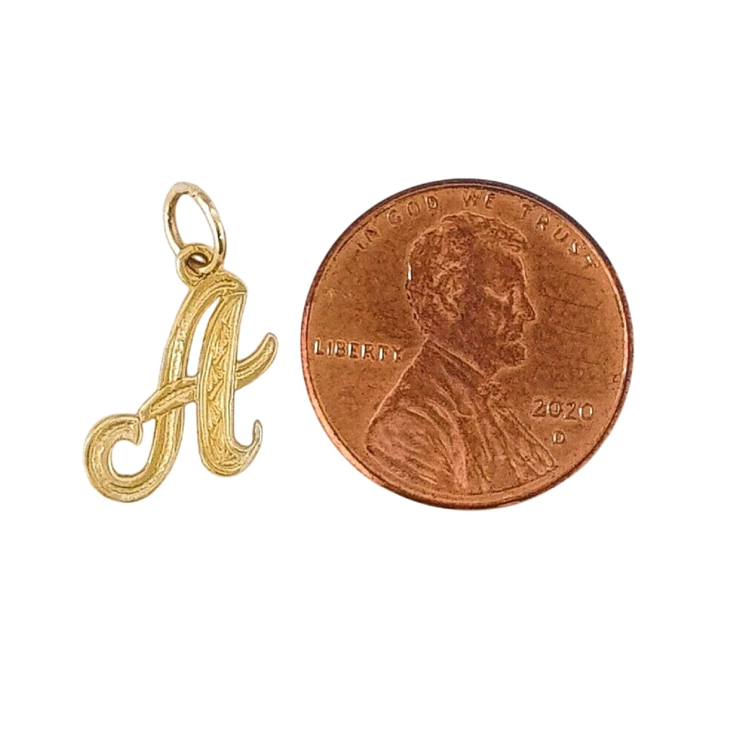A to Z Any One 14K Yellow Gold Letter Pendant / Charm, Made in USA