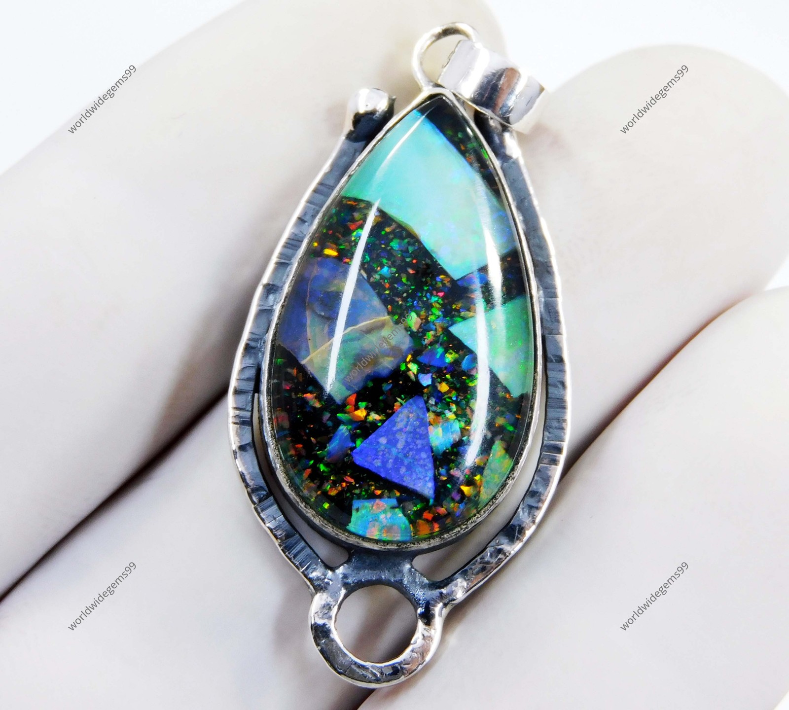 925 Sterling Silver Pendant 35 Ct Monarch Fire Opal Pendant Certified Gemstone