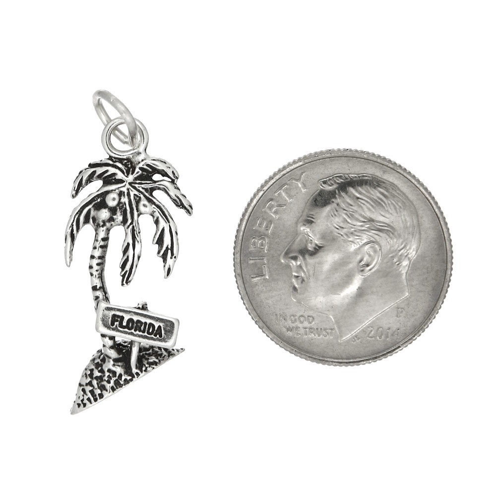 Sterling Silver Florida Palm Tree Charm or Pendant