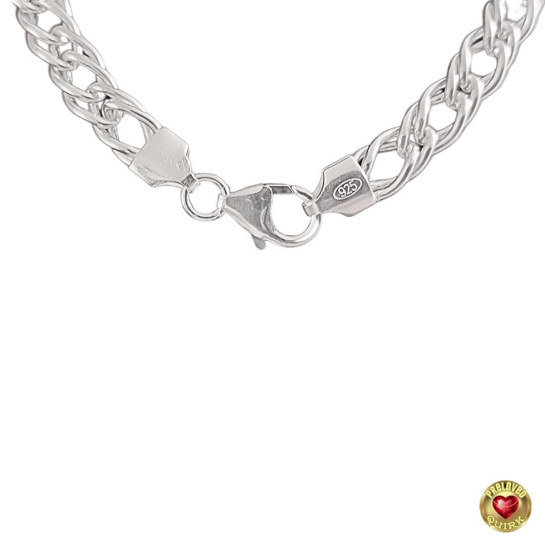 20″ 925 Solid Silver Italian Hand Crafted Double Curb Link Chain BRAND NEW