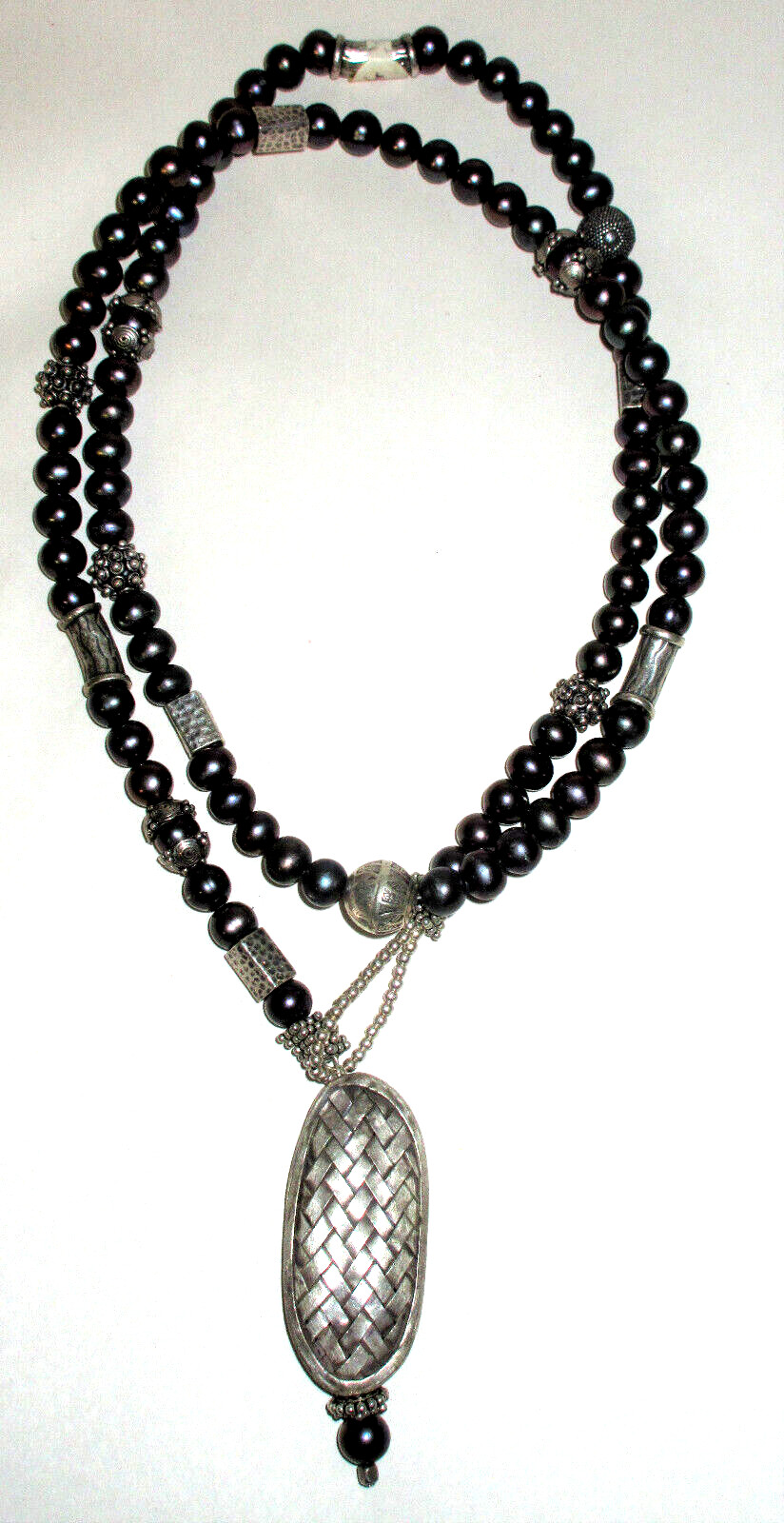 GENUINE BLACK PEARL NECKLACE STRAND STRING GORGEOUS (R2).
