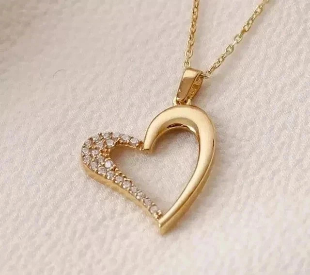 Women’s Heart Pendant In 14K Yellow Gold Plated 1.40Ct Round Lab Grown Diamond