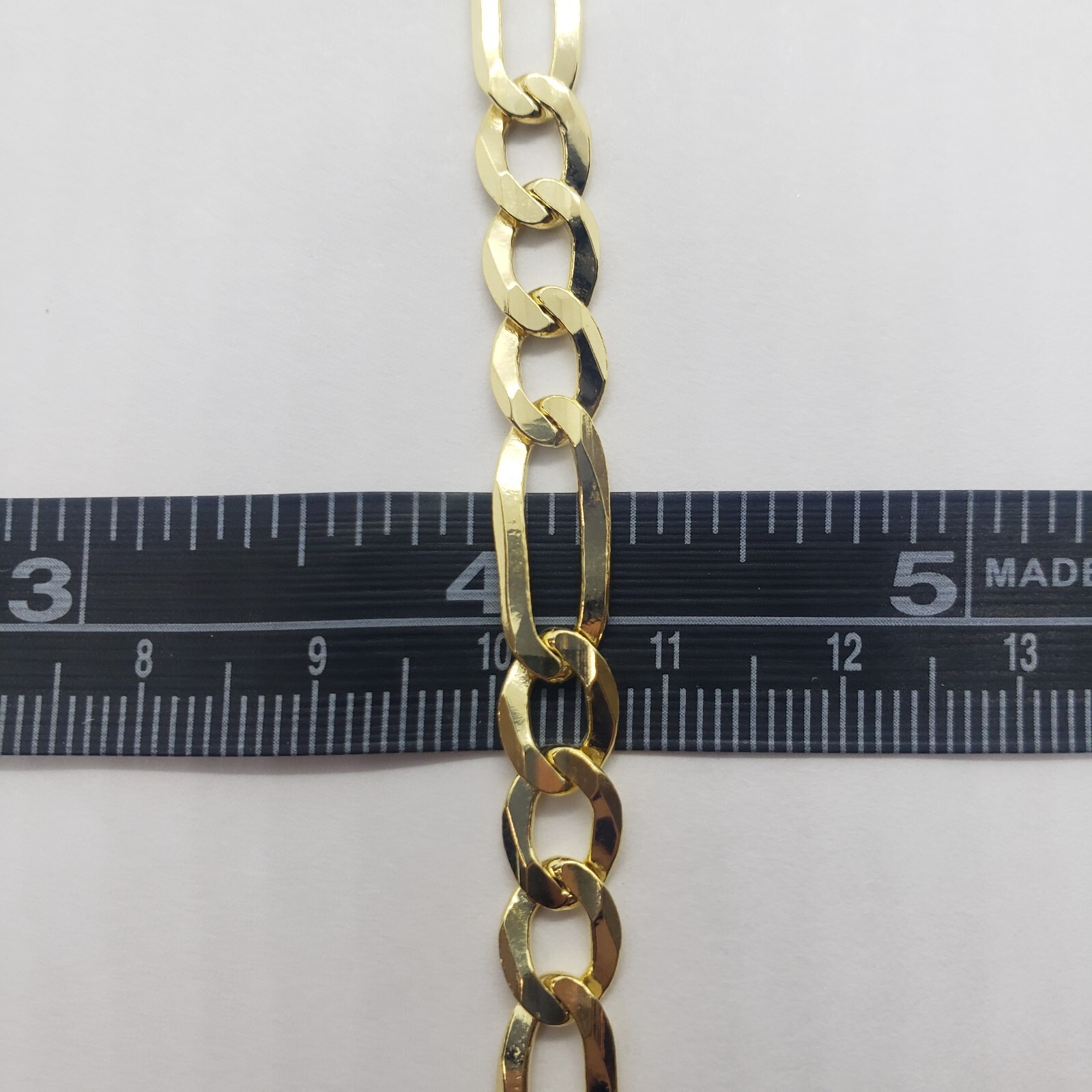 Authentic 14K Solid Gold Figaro Link Chain Men Women 7mm~8.5mm Necklace 7″~30″