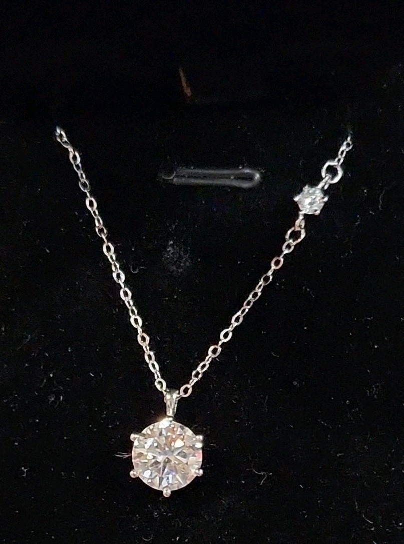 Princess Necklace Moissanite, Round, 4.00 ct, Eye Clean, Excellent Cut