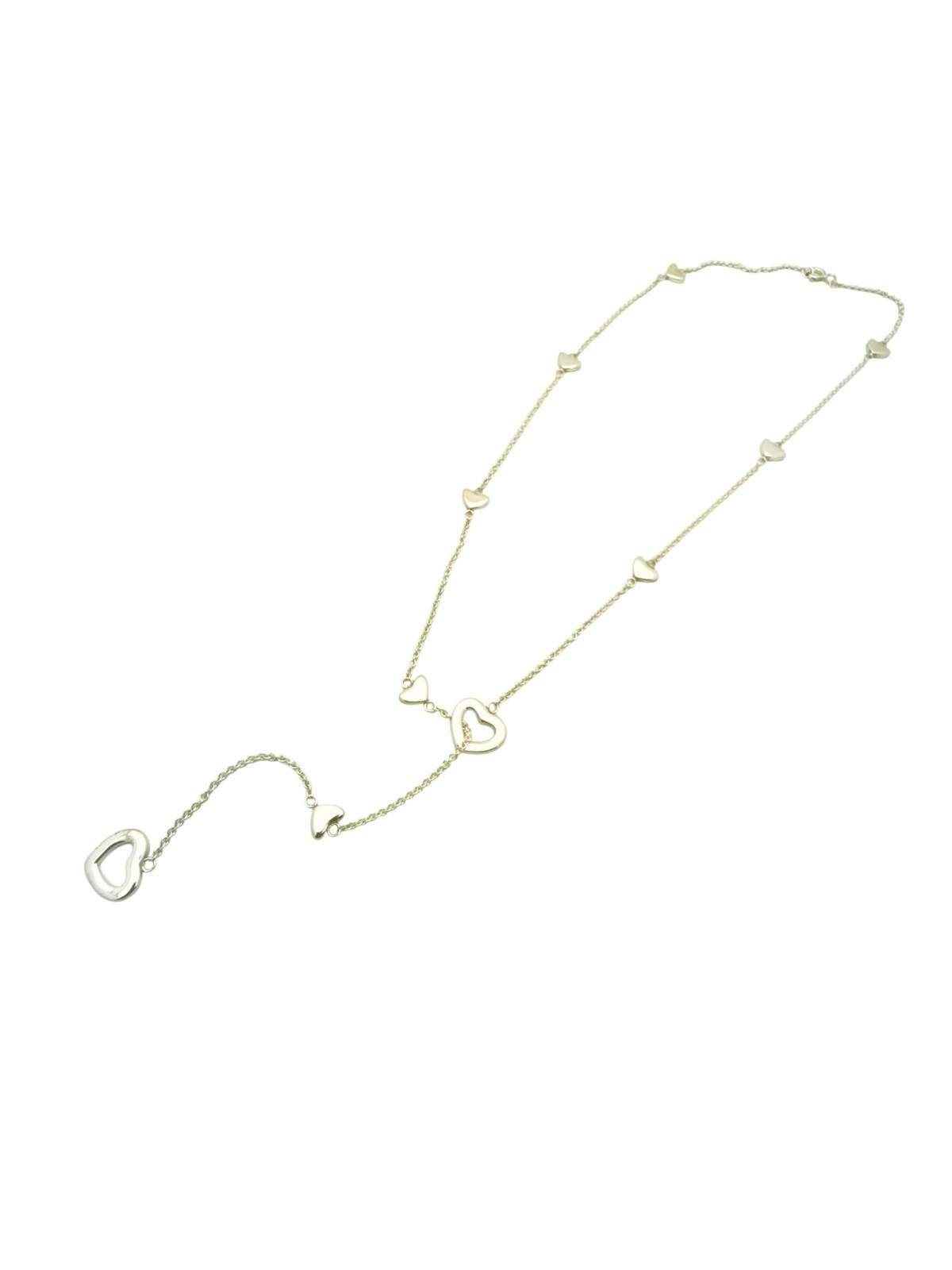 Tiffany & Co. Sterling Single Adjustable Heart Lariat Necklace 19″ – Pouch