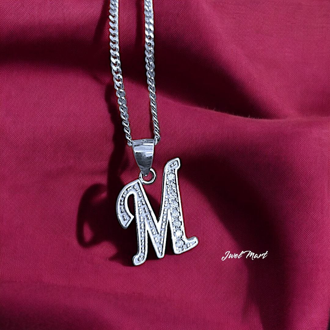 925 Silver A-Z Initial Necklace | Alphabet Pendant Chain | Gift for Him Her