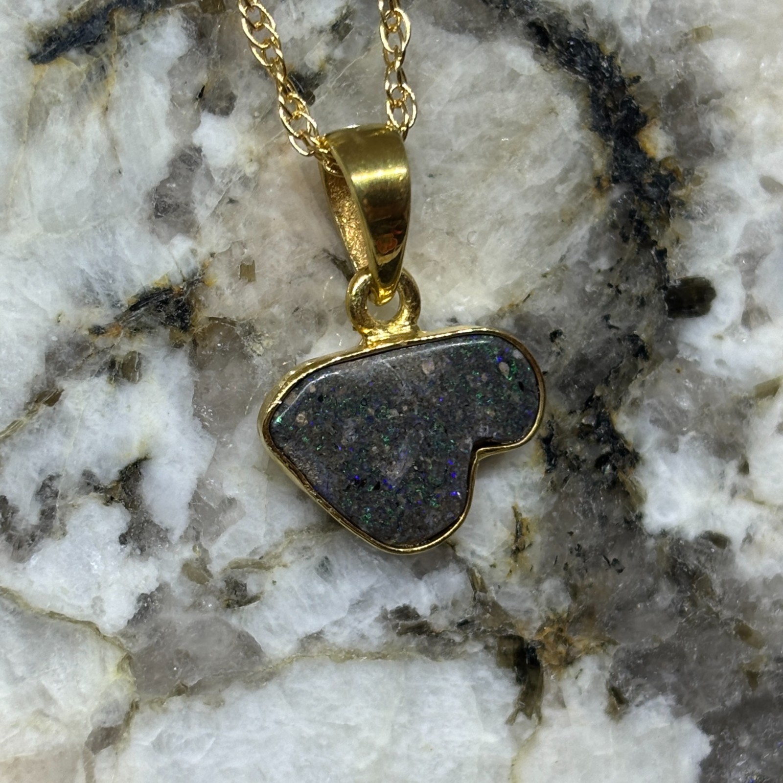Dark Organic Tablon Honduran Opal Necklace