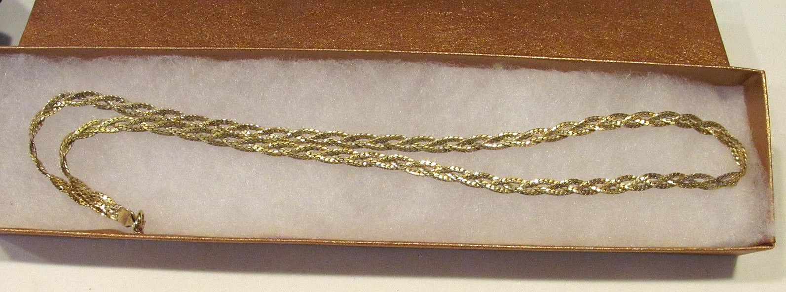STUNNING! VTG 14K Yellow Gold Filled Diamond Cut Braided Chain Necklace 18”
