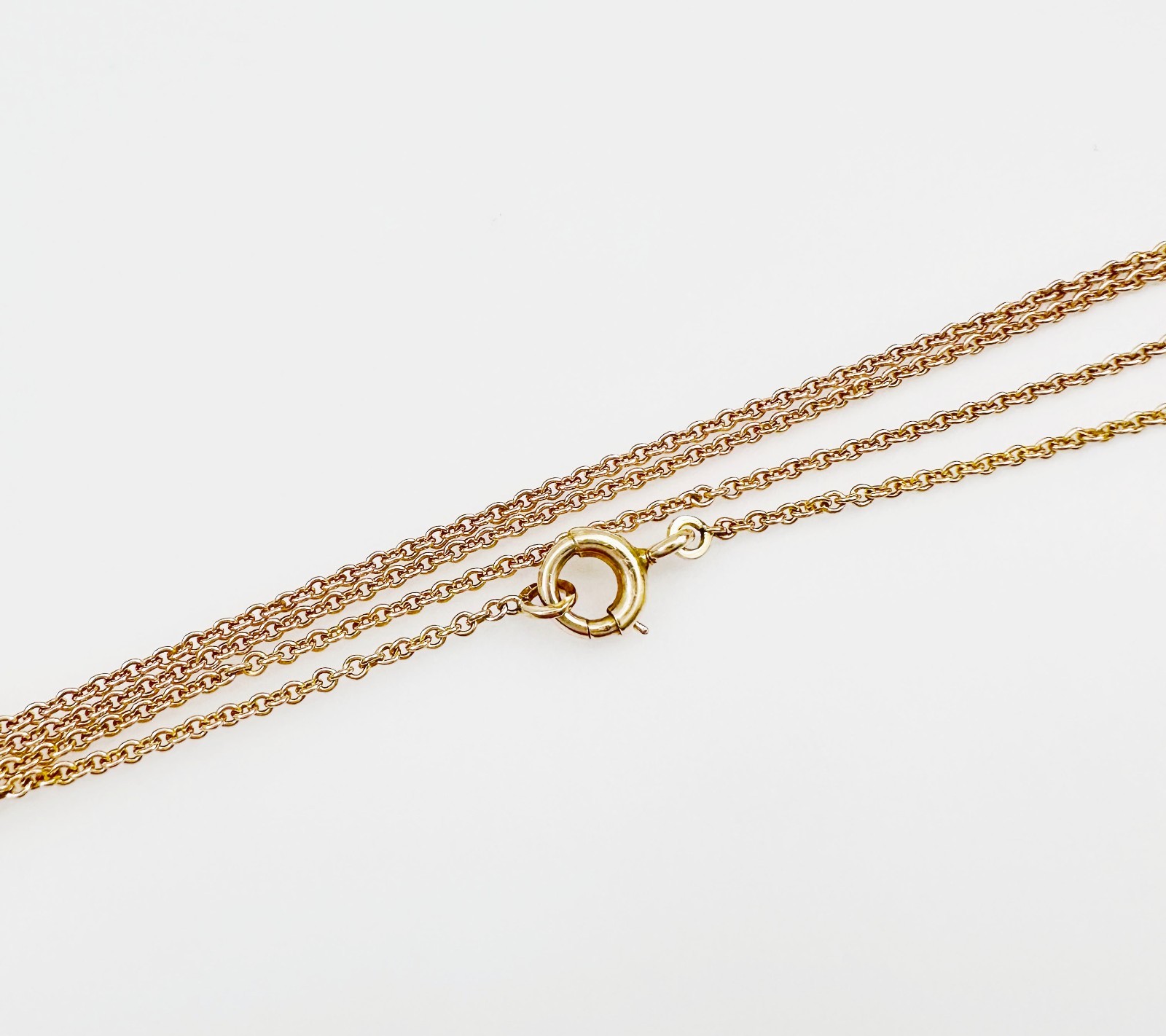 Vintage Solid 10K Yellow Gold Rolo Link Chain Necklace, 1.2mm, 15 1/2″, 1.7g