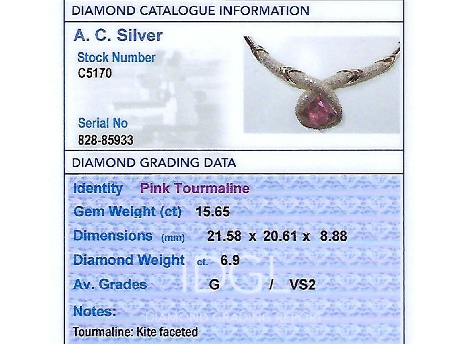 15.65 Ct Pink Tourmaline and 6.90 Ct Diamond 18k Yellow Gold Necklace Vintage