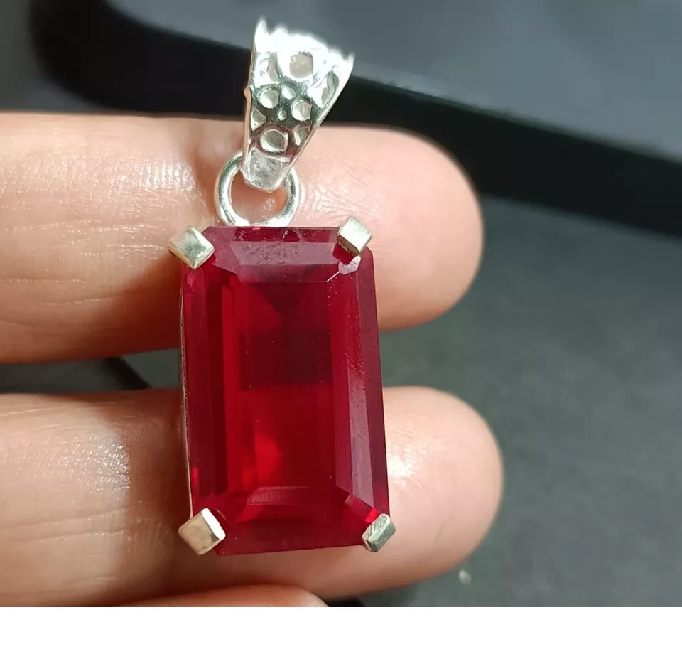 GIE Certified 42.68 Ct Natural RUBY 925 Solid Silver Pendant Loose Gemstone