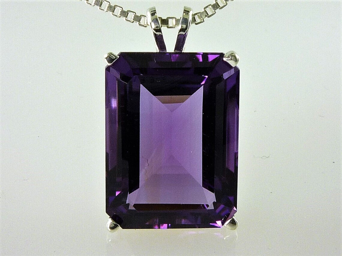 Valentine’s Day African Amethyst Gemstone 925 Sterling Silver Handmade Pendant