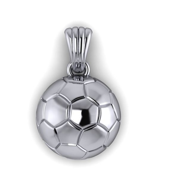 Soccer Ball Pendant 999 Fine Silver 30mm
