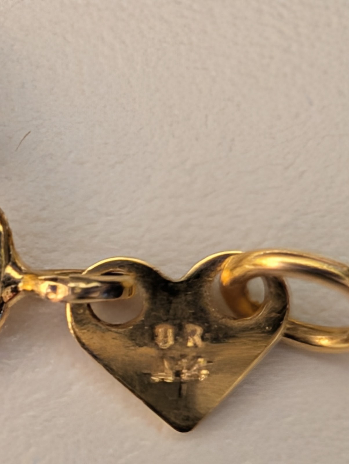 14K Yellow Gold Twisted Serpentine Chain Puff Heart Charm Pendant Necklace 18 In