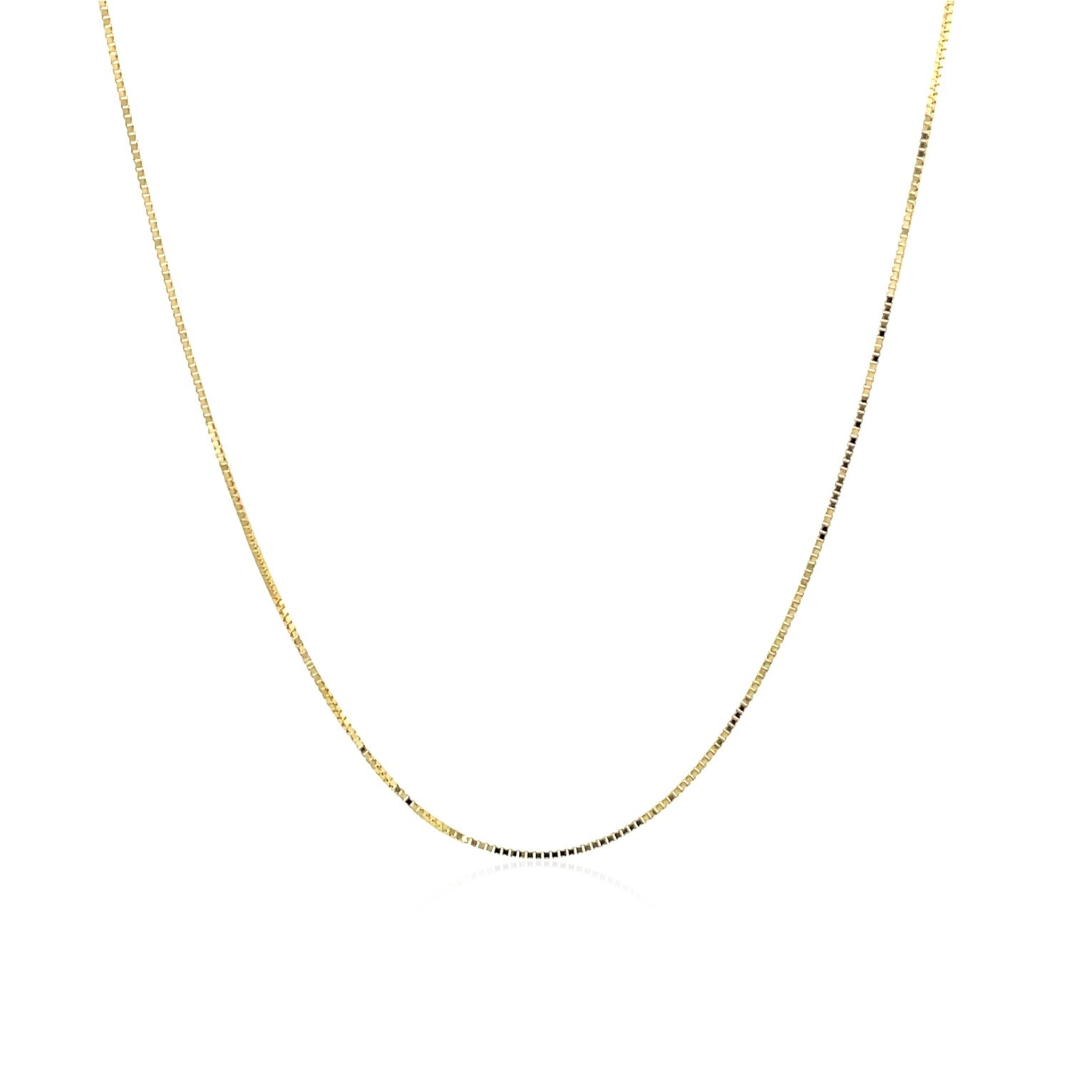 Classic Box Chain, 10K Yellow Gold, Sizes 16-20, 0.45 mm, Dainty, Polished