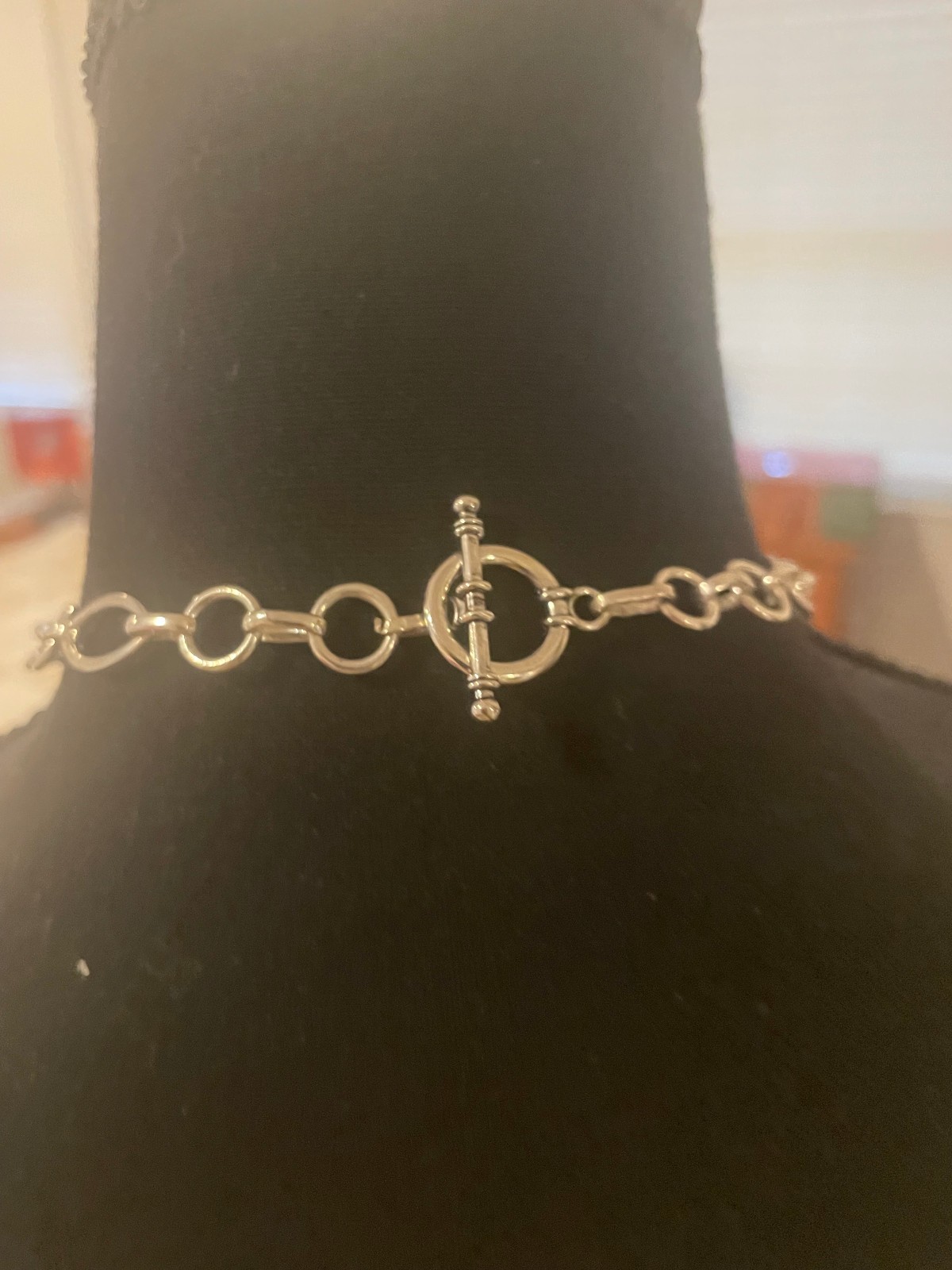Yellow Serpentine and Sterling Silver Necklace