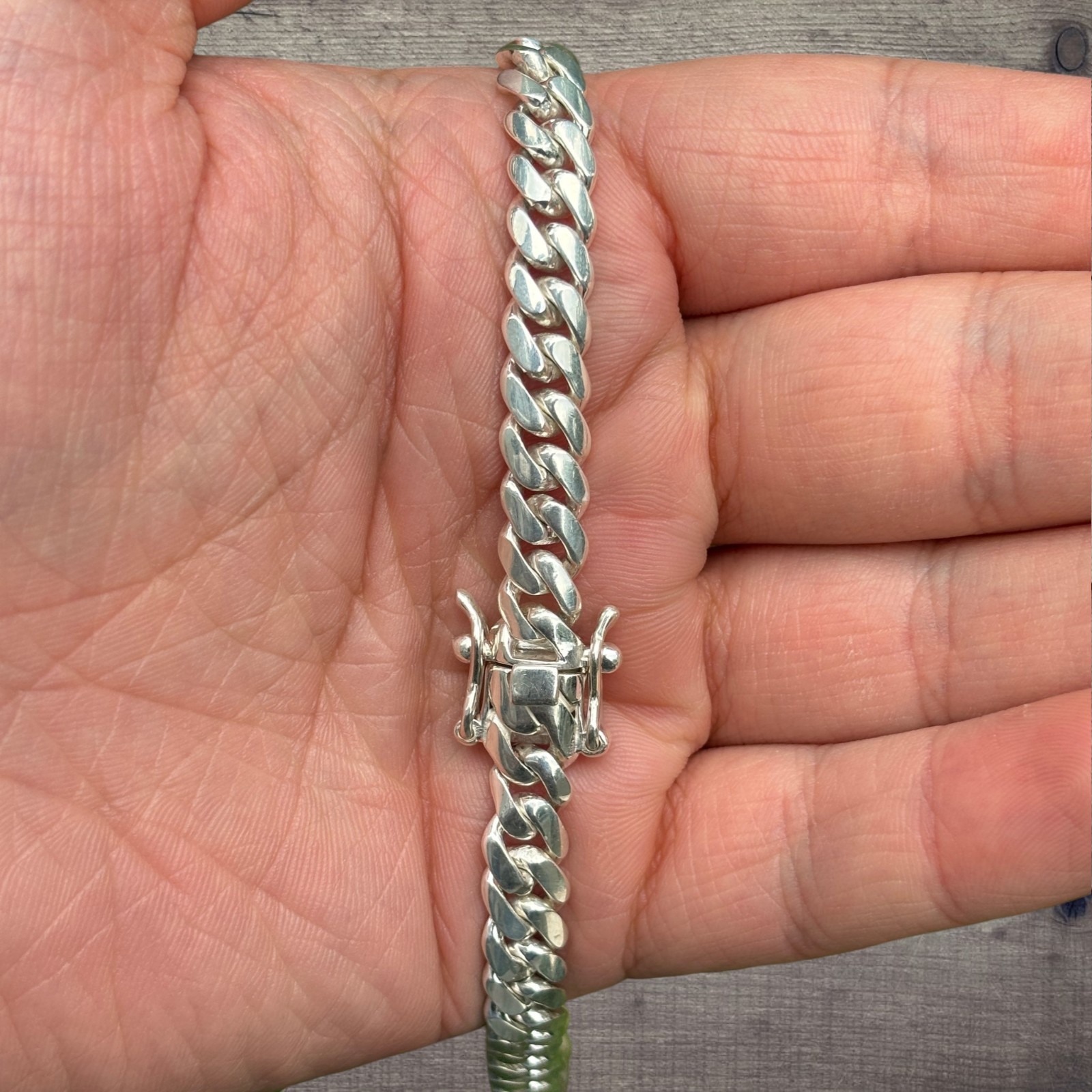 8mm Miami Cuban Chain Necklace – Real Solid 999 Fine Silver HANDMADE IN ITALY