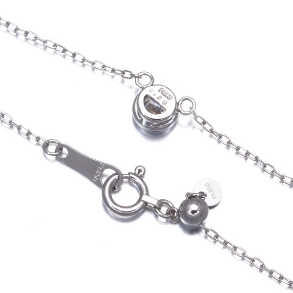 Diamond 0.20ct Bezel setting Solitaire Necklace 900 850 Platinum