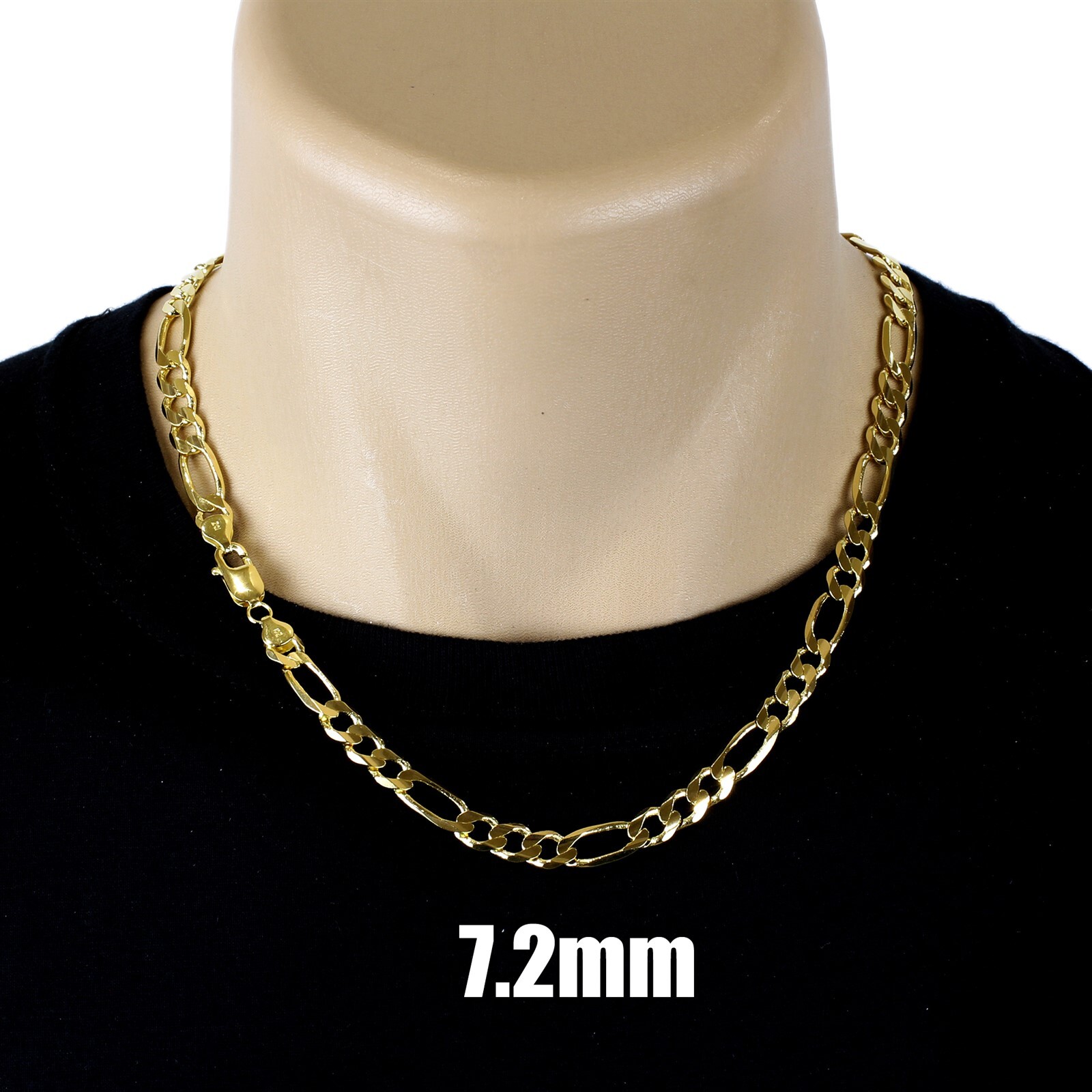 Guaranteed Genuine Solid 10K Gold Figaro 3+1 Link Chain Necklace All Sizes