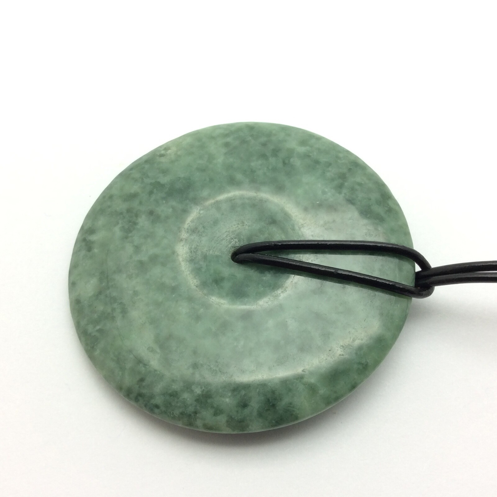 Burma Jade Pendant Bi Disk Large Green Jadeite Jade Stone Necklace Myanmar #21