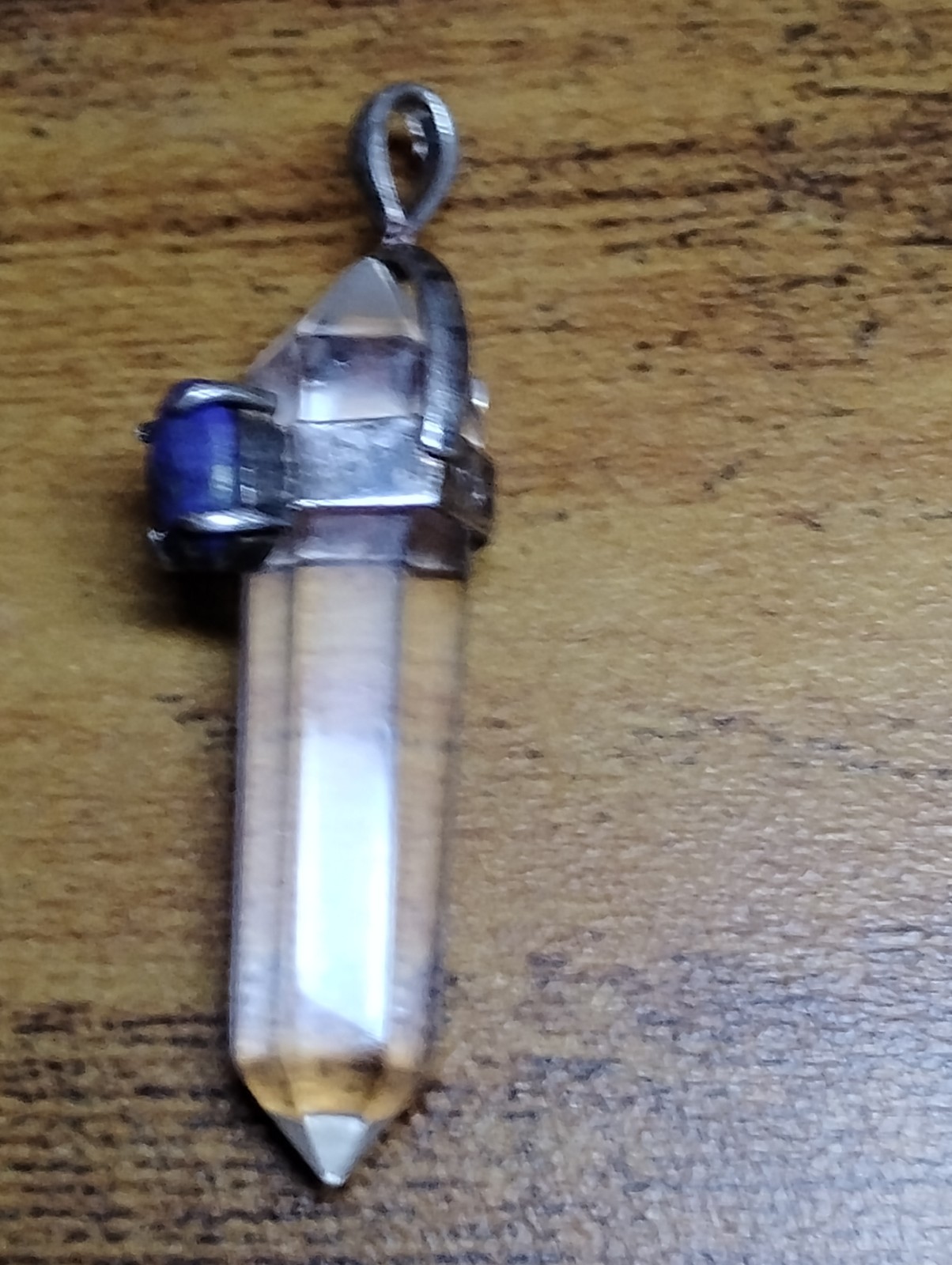 sterling silver crystal point pendant