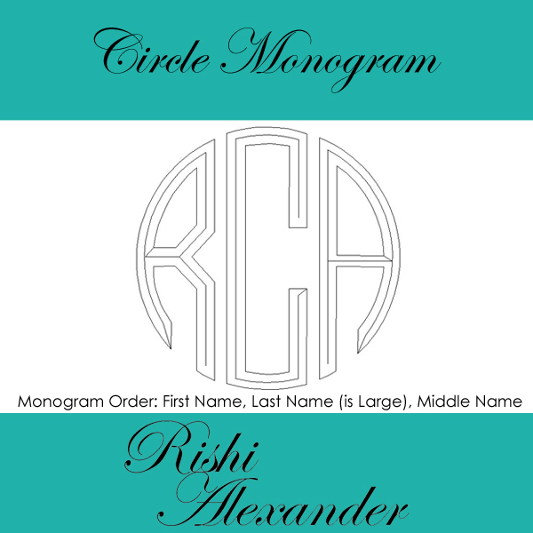 925 Sterling Silver Round Monogram Pendant or Charm All Sizes Personalized