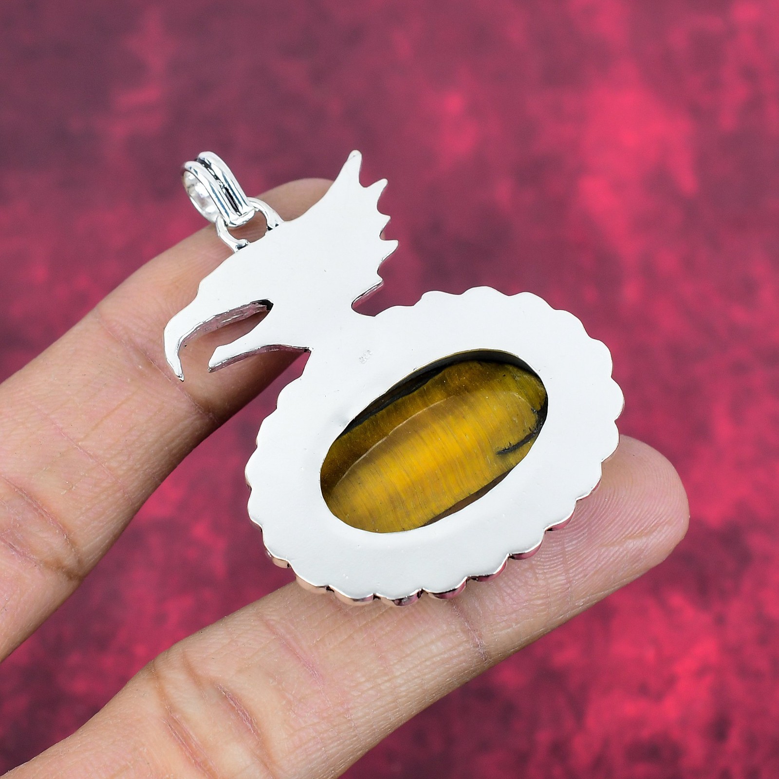 Tiger’s Eye Gemstone Handmade 925 Steling Silver Pendant Jewelry Gifts For Love