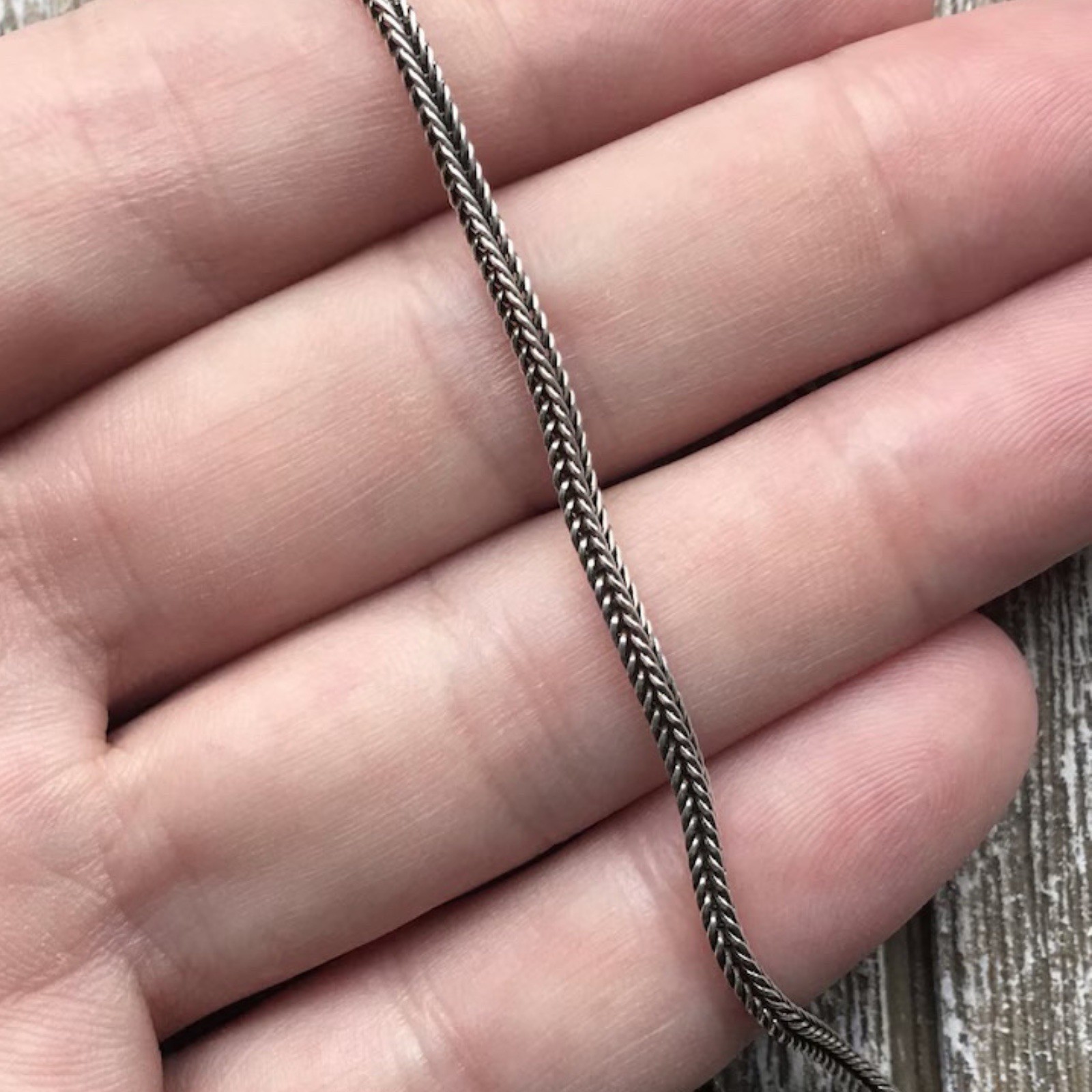 Oxidized 925 Bali Sterling Silver Chain Necklace 16-36″ Dragonbone Foxtail Wheat