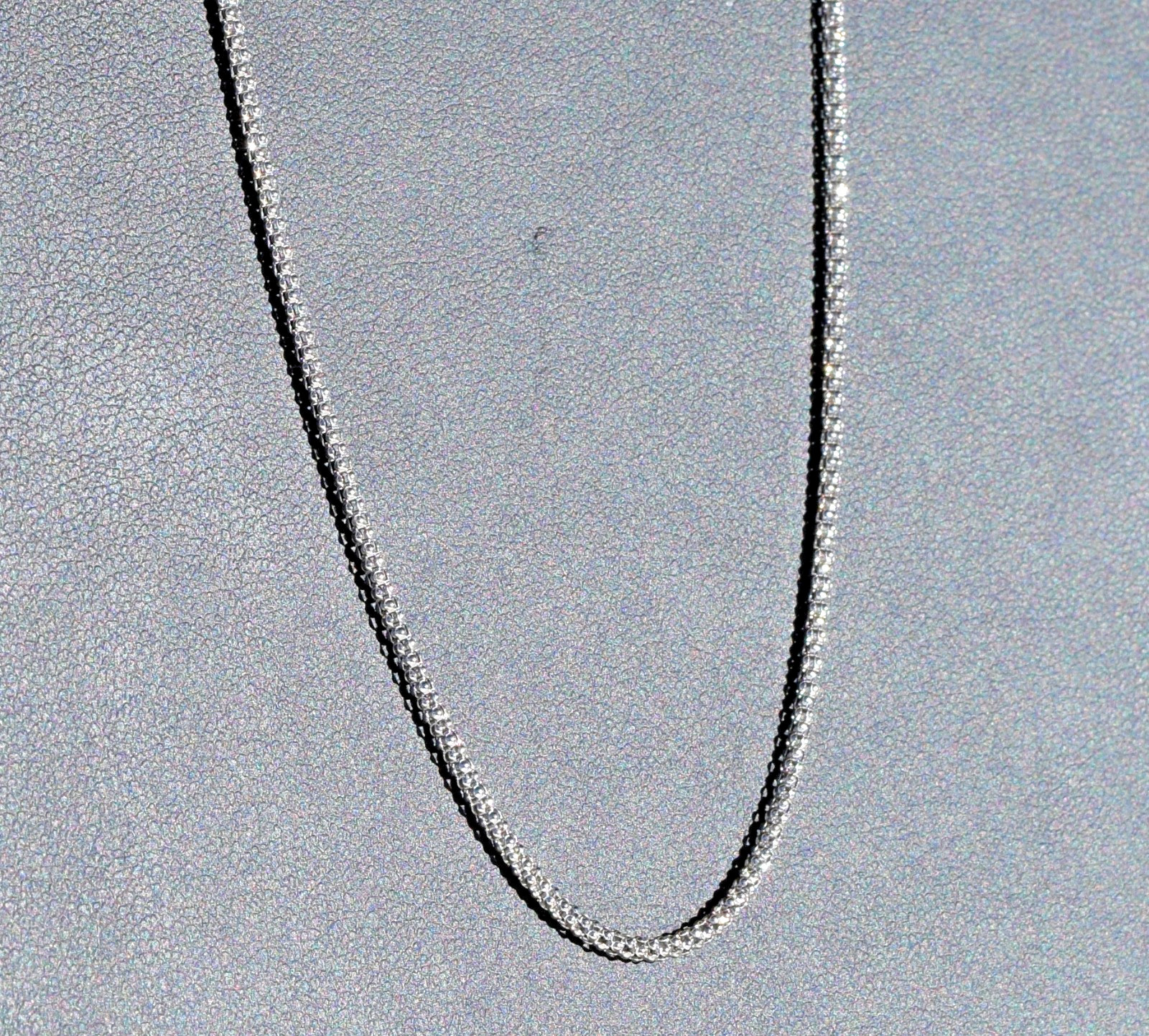 Adjustable Popcorn Plated Platuna Over 925 Sterling Silver 1.7mm Chain Lobster