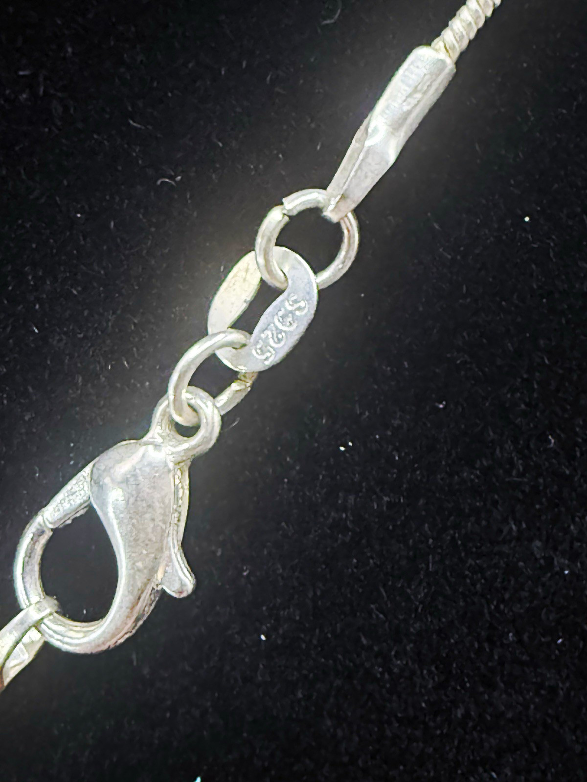 LOLA Signed 925 Sterling Silver Circle Pendant Snake Chain Necklace Lobster