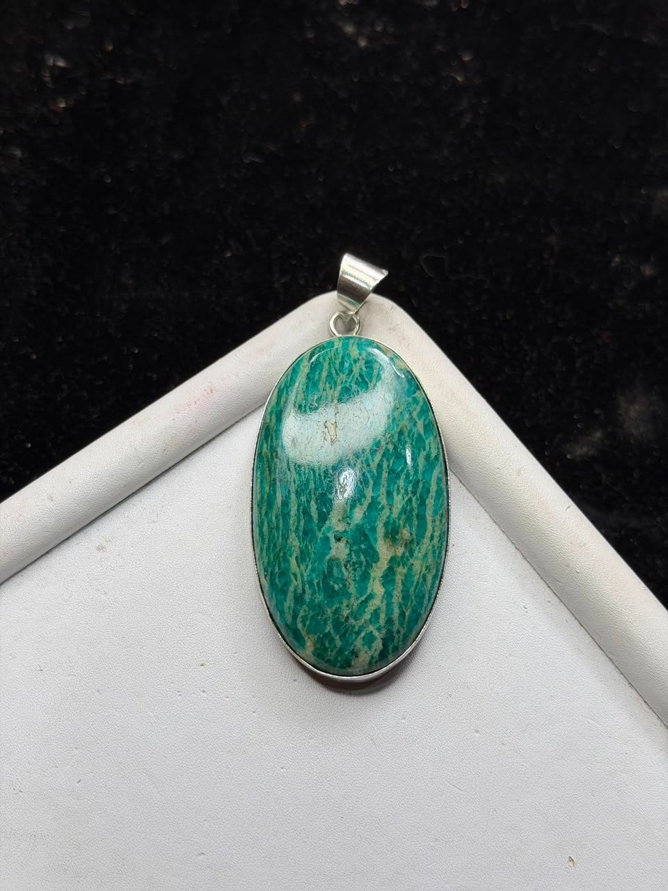 Natural Amazonite 925 Sterling Silver Pendant Handmade Jewelry