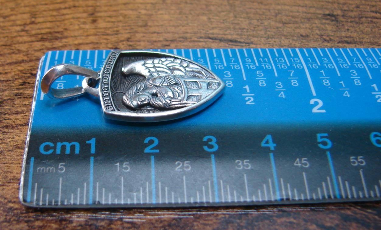 David Yurman Sterling Silver Saint Michael Shield Style Amulet Pendant
