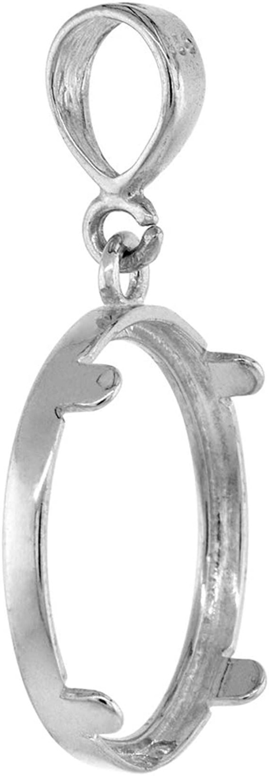 Sterling Silver Dime Bezel 18 mm Coins Prong Back Square Edge 10 Cent No Coin