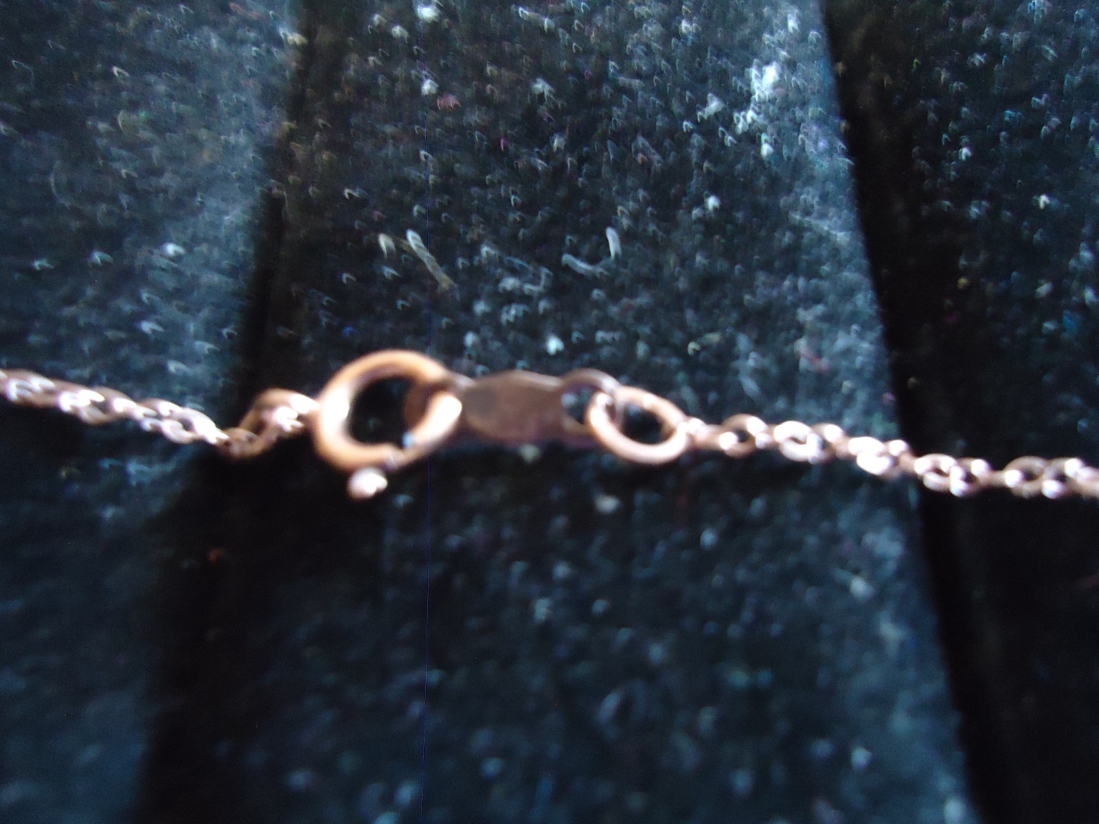 9.25 Sterling Silver Rose Gold Tone Necklace With Diamond shape Pendant Clear st