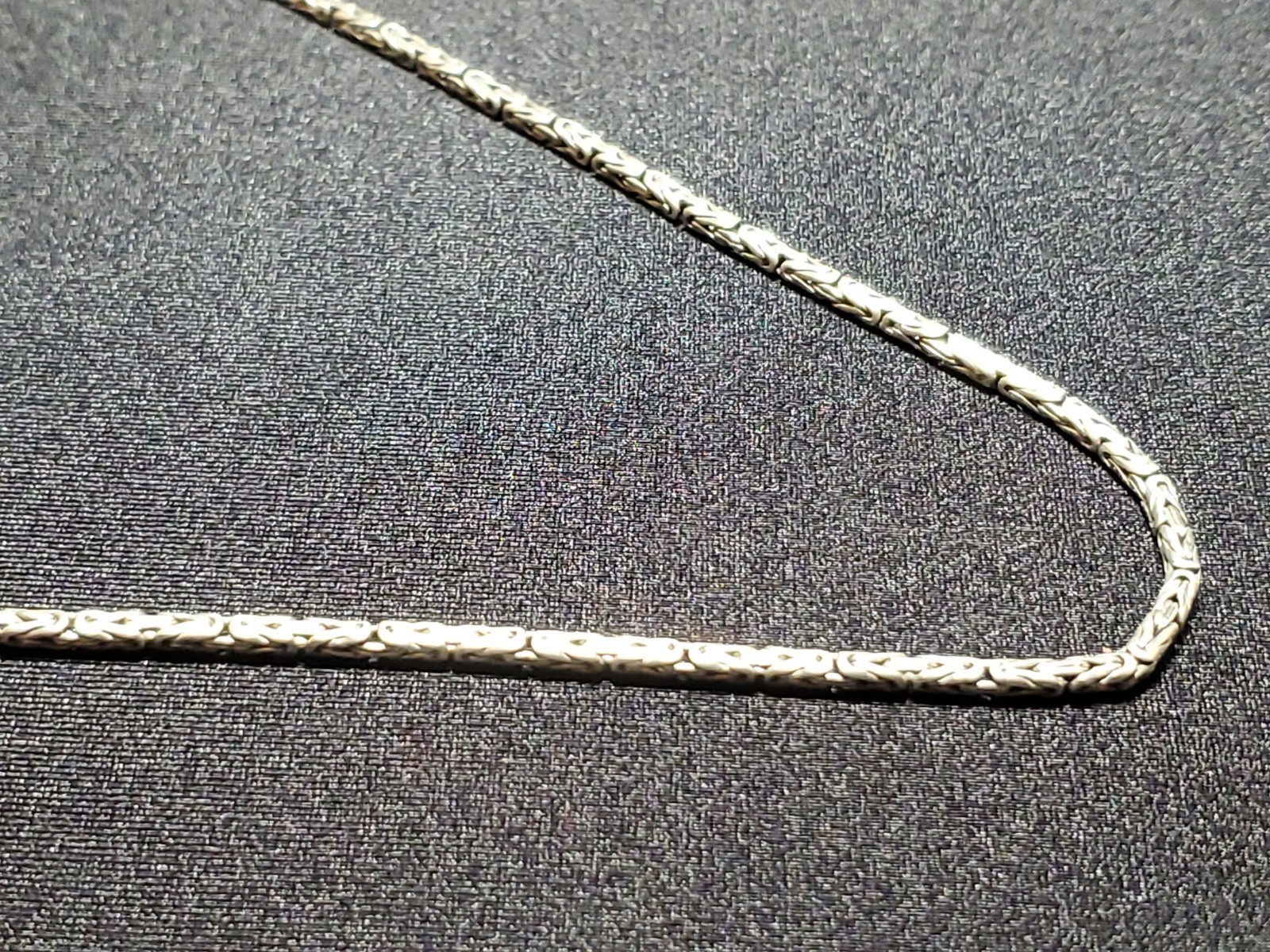 Byzantine Necklace .925 Sterling Silver + 18K Gold Accents – 18″ Length x 2.5mm