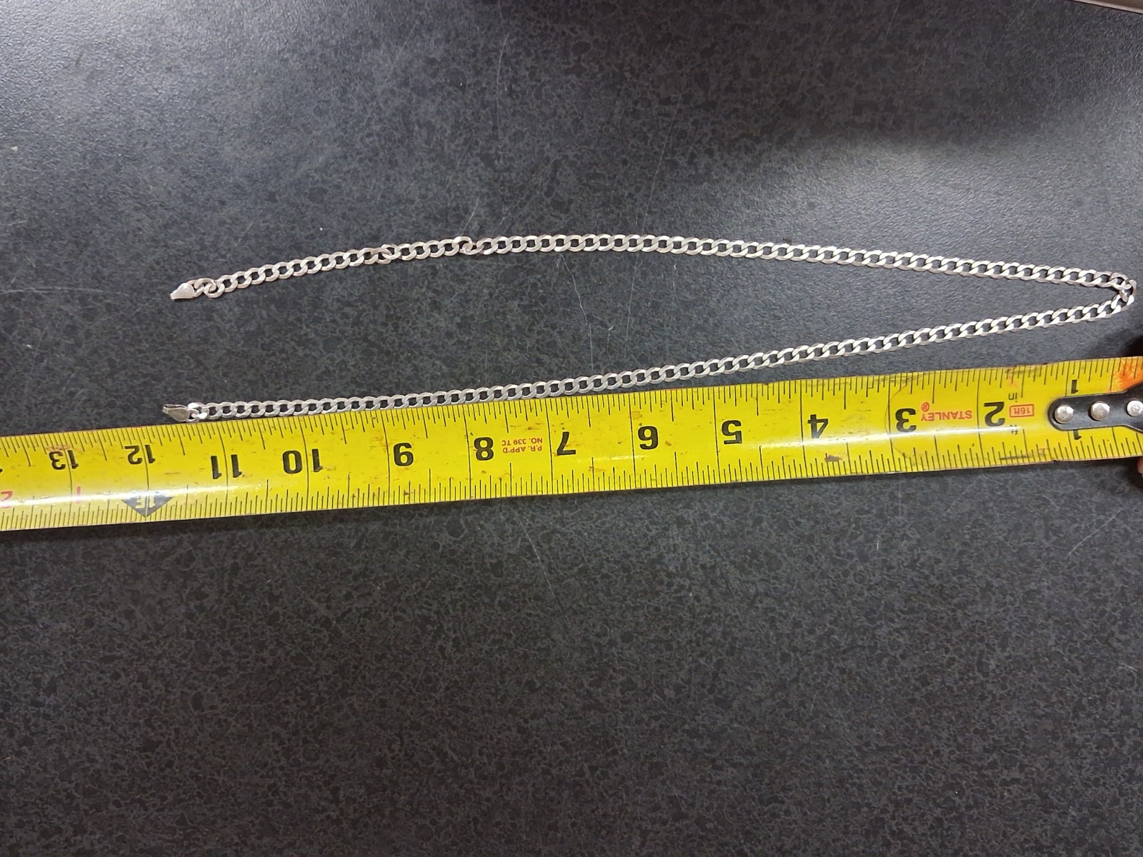 925 Italy Sterling Silver Link Chain Necklace 23in *CLASP ATTATCHMENT MISSING*