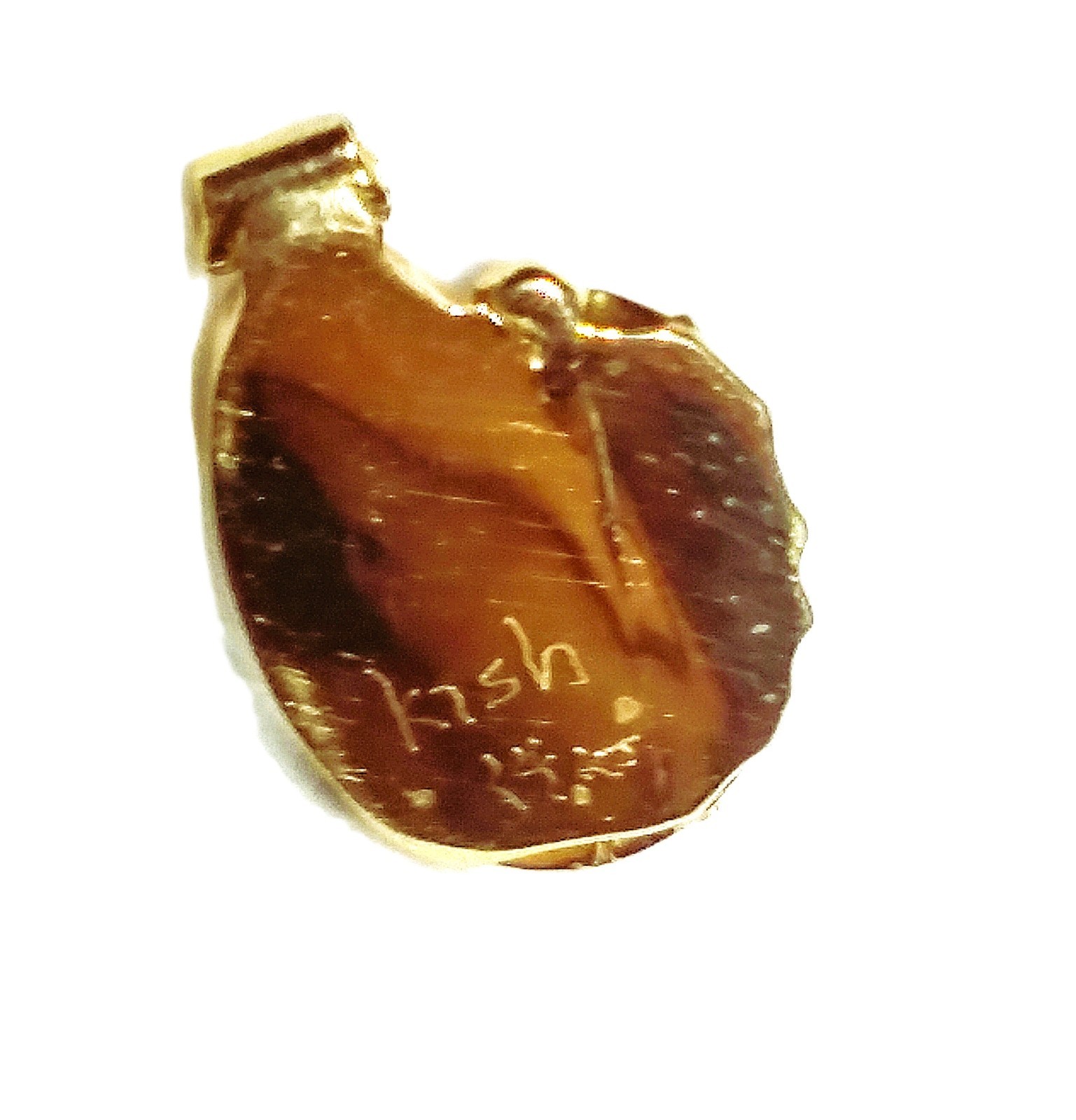 HEAVY 4.3g Solid 14K Gold Lapis Cabochon Pendant Necklace Signed Kish Artisan