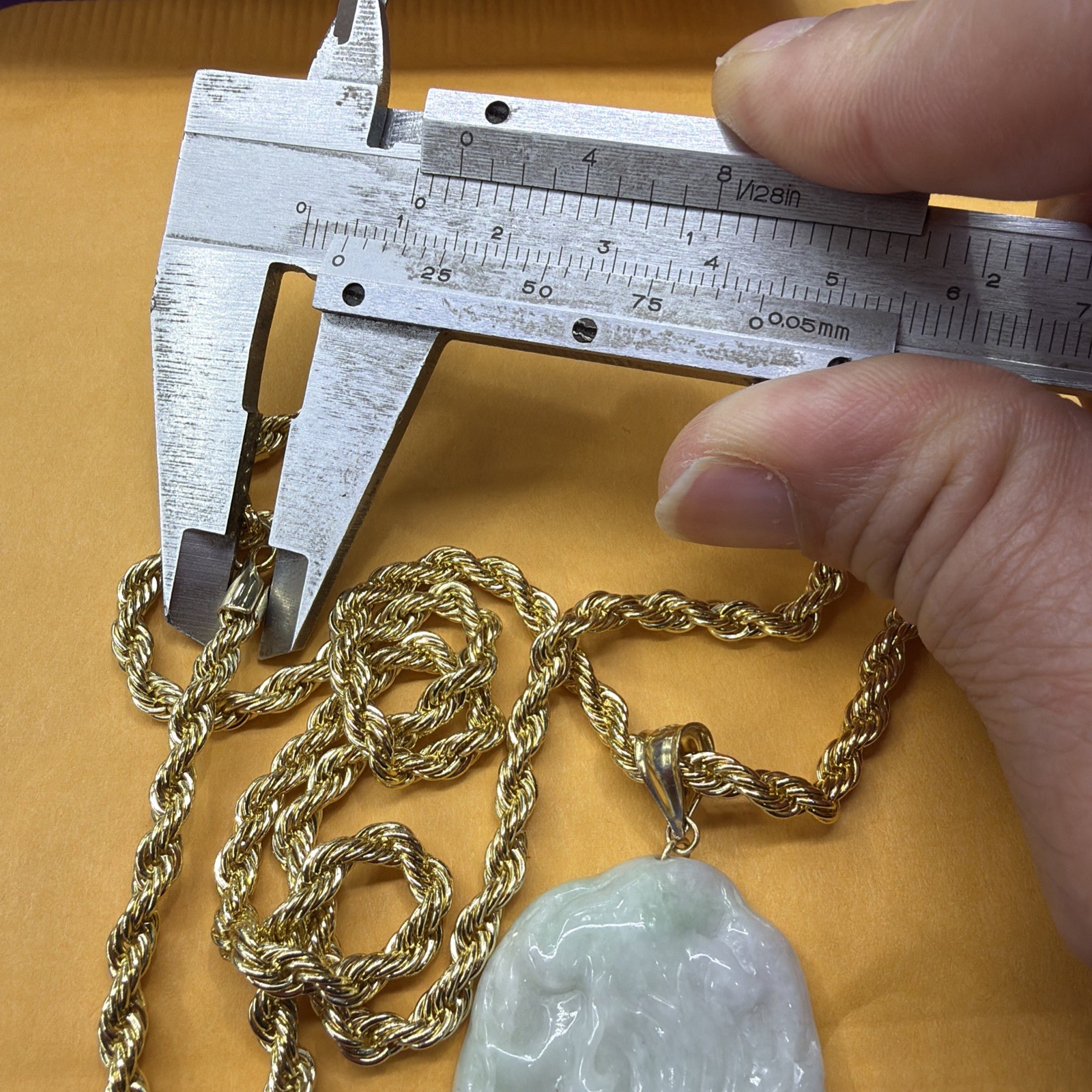 Real 10K Bail Top 100% Natural Green Jade Pendant Dragon Myanmar Jade FREE CHAIN