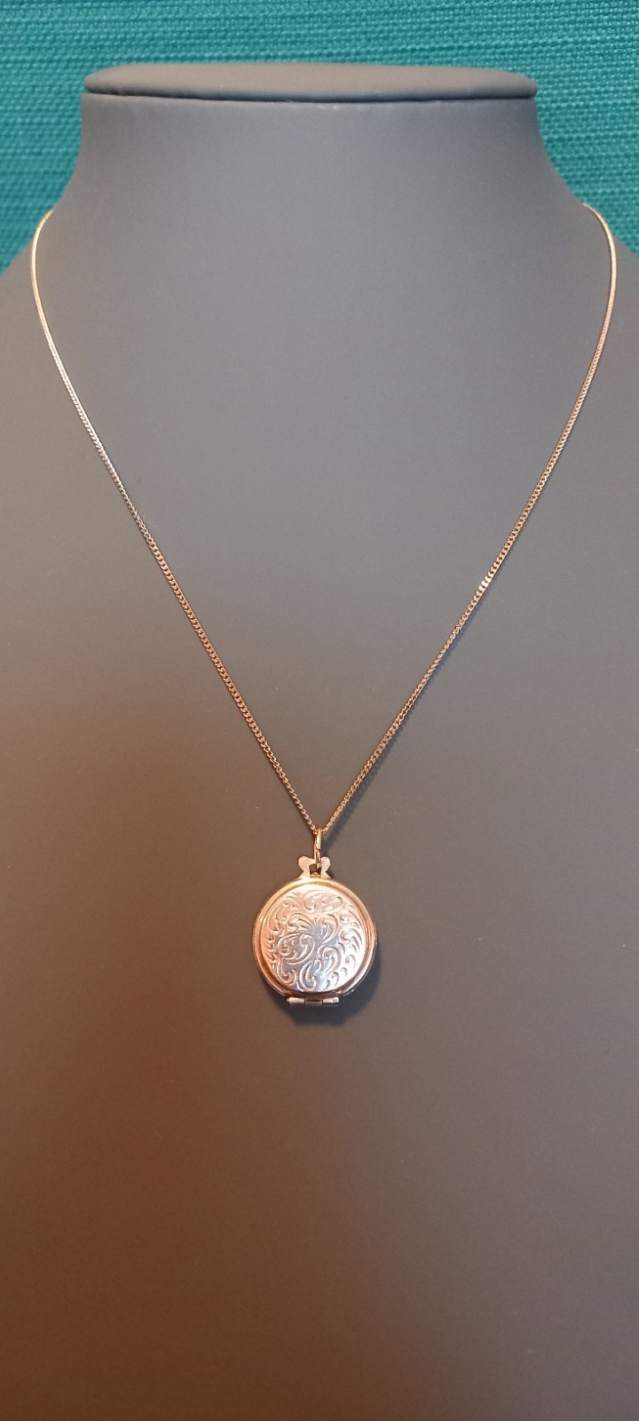 Vintage Small 835 Silver Reversible Art Deco Locket On A Later 925 18 ” Chain