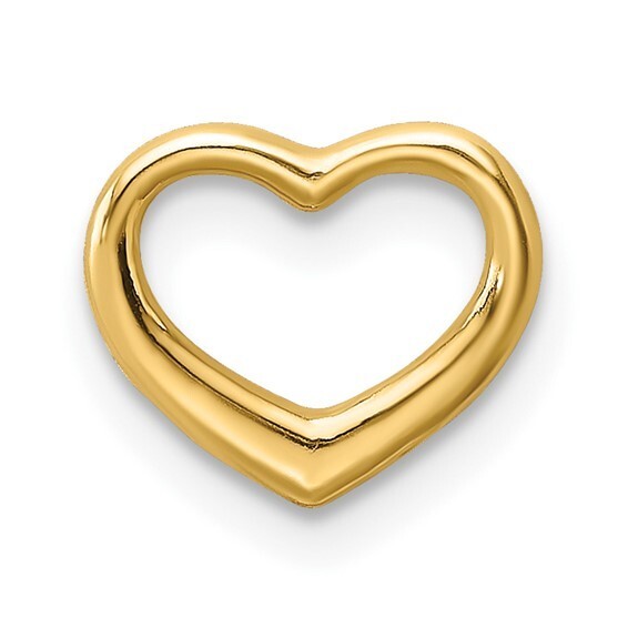 10K or 14K Yellow, Rose or White Solid Mini Floating Heart Slide Charm Pendant